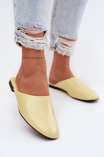 Chaussons jaunes en simili cuir à semelle plate Romelle 2