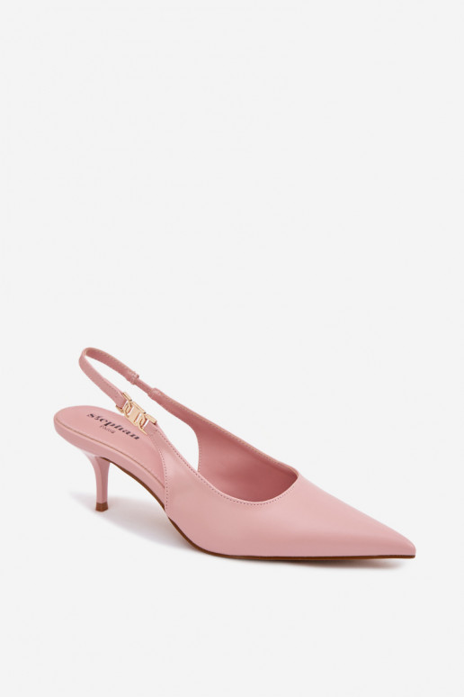 Sandales pour femmesImitacji Skóry avec des talons fins couleur rose Jelissey