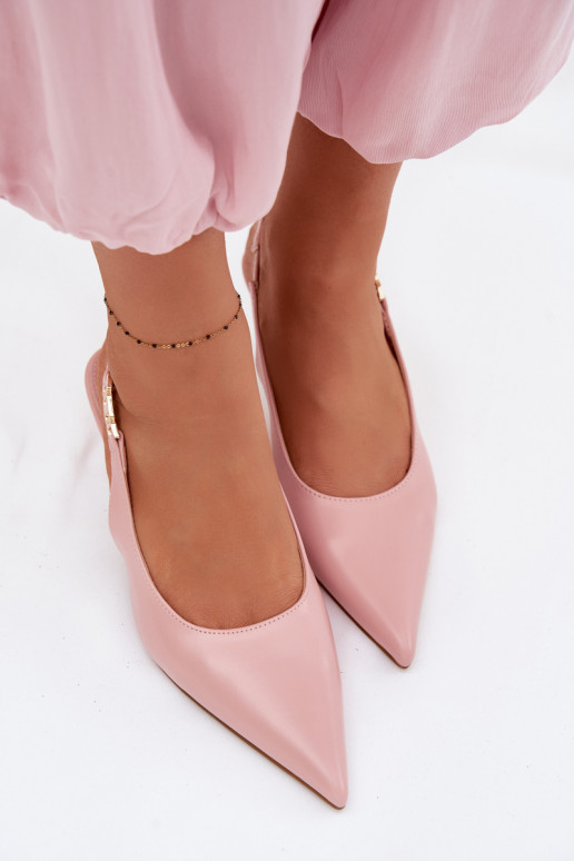 Sandales pour femmesImitacji Skóry avec des talons fins couleur rose Jelissey