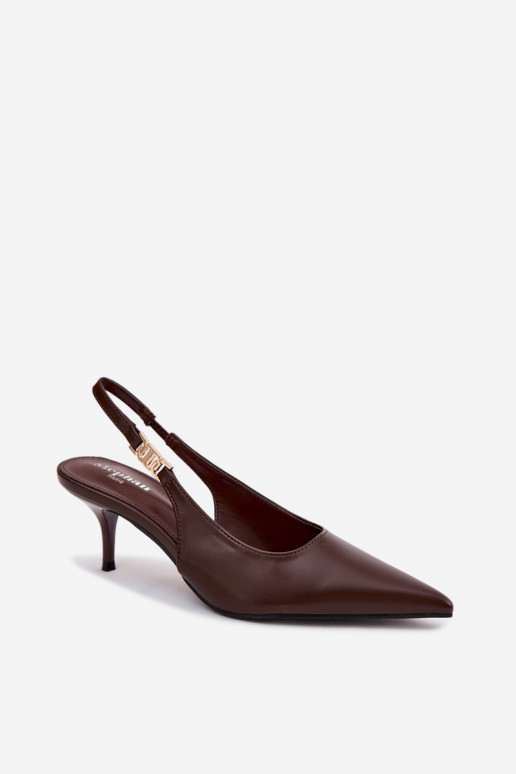 Sandales pour femmesImitacji Skóry avec des talons fins CzekoladoÀe Jelissey