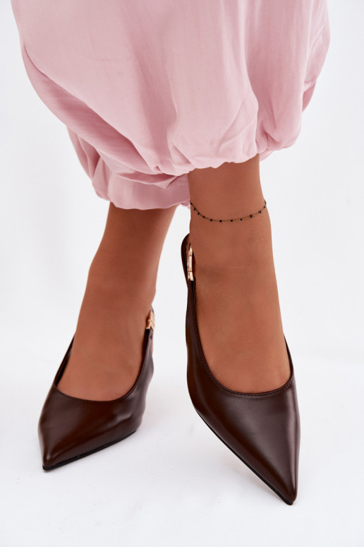 Sandales pour femmesImitacji Skóry avec des talons fins CzekoladoÀe Jelissey