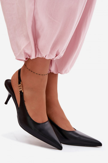 Sandales noires en simili cuir avec talons fins Jelissey 2