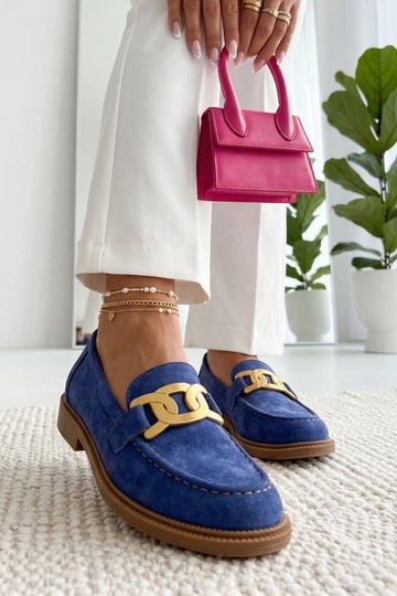 Mocassins bleus avec boucle décorative Leopoldyna 2