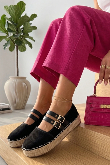 Espadrilles noires à plateforme Marcelle 2