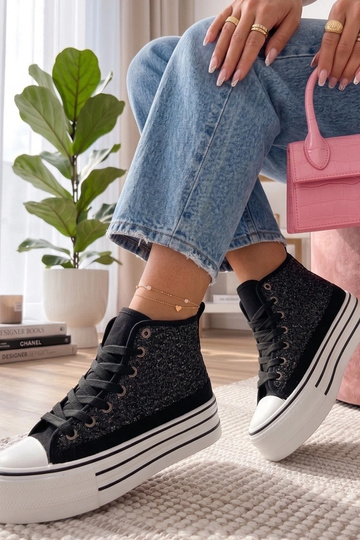 Baskets noires montantes Piper