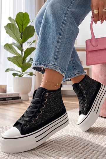 Baskets noires montantes Piper 2