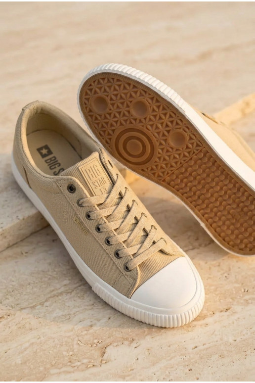 Chaussures décontractées basses beiges pour hommes