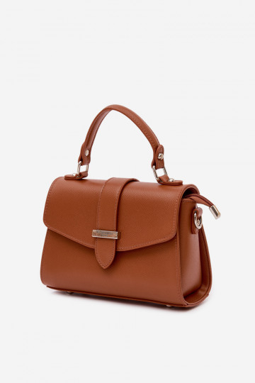 Sac postier avec rubans décoratifs couleur marron Belveta 2