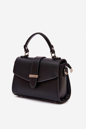 Sac postier noir avec bandes décoratives Belveta 2