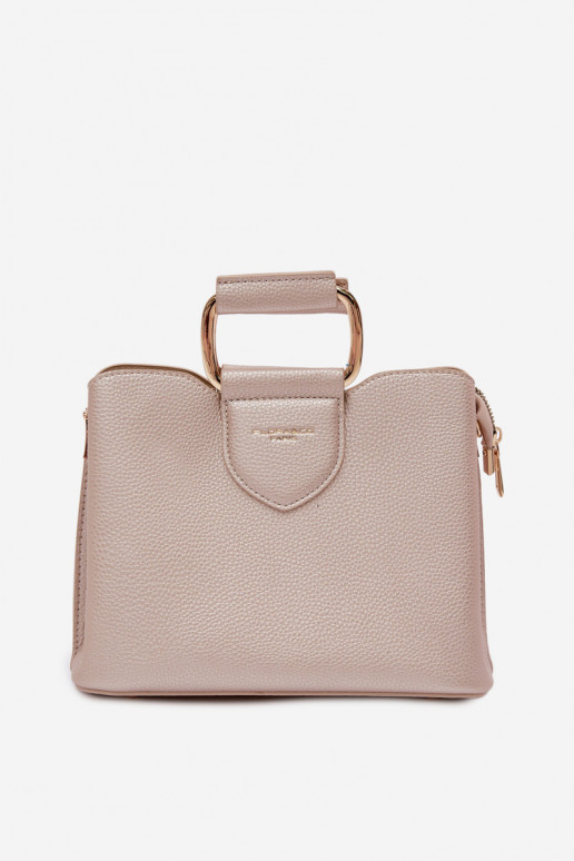 Ordinateur de poche Tronc Petit en cuir écologique couleur dorée Lorielle