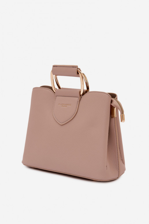 Ordinateur de poche Tronc Petit en cuir écologique Sombrebeige Lorielle