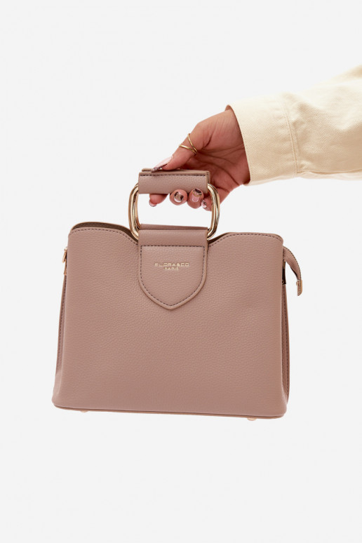 Ordinateur de poche Tronc Petit en cuir écologique Sombrebeige Lorielle