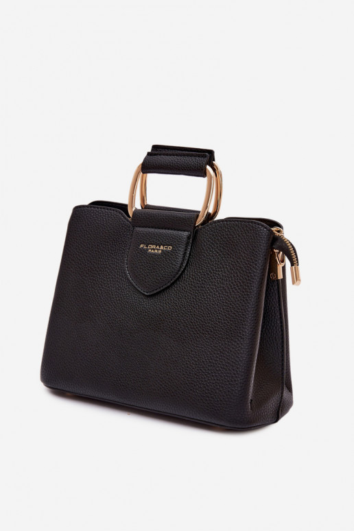 Ordinateur de poche Tronc Petit en cuir écologique noir Lorielle