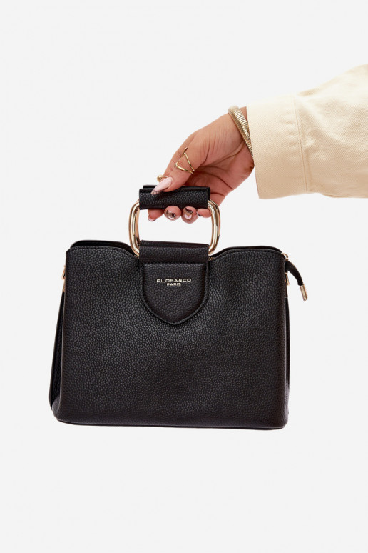 Ordinateur de poche Tronc Petit en cuir écologique noir Lorielle