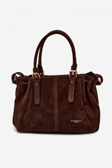 Sac couleur chocolat en daim synthétique Vessia