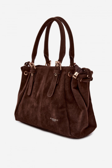 Sac couleur chocolat en daim synthétique Vessia 2