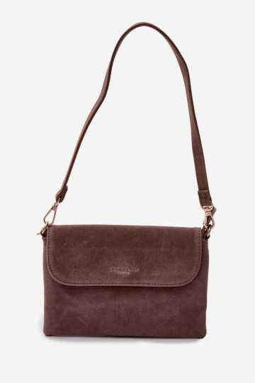 Un petit sac à mainen daim écologiqueu Sombrebeige Lucelle