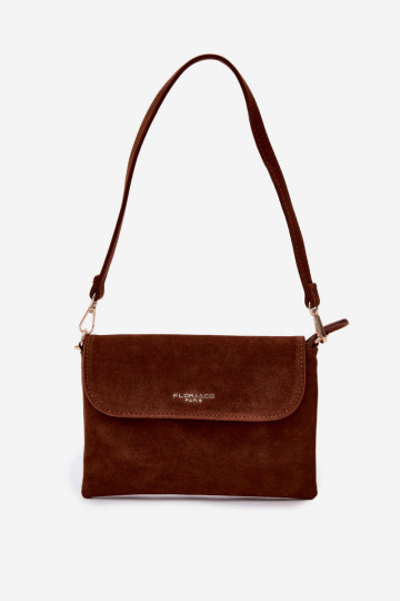 Un petit sac à mainen daim écologiqueu marron Lucelle
