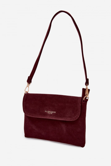 Petit sac en suède artificiel couleur bordeaux Lucelle 2