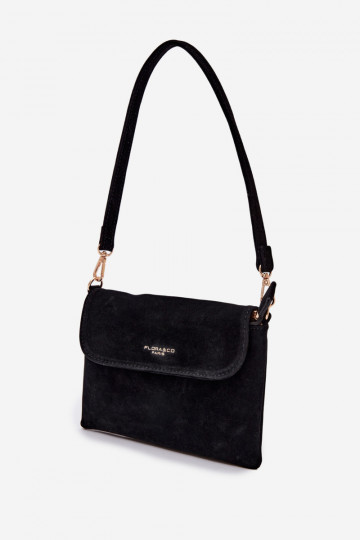 Petit sac en suède artificiel couleur noire Lucelle 2