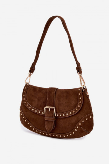 Ordinateur de poche avec des rivets en daim écologiqueoÀa marron Clarielle 2