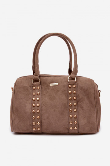 Sac de type bagage avec épingles dorées couleur sable foncé Emelle