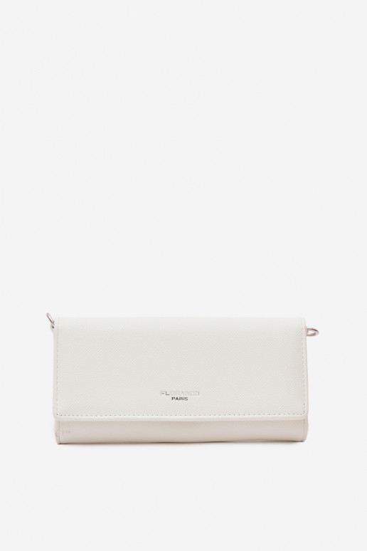Portefeuille Ordinateur de poche deux en un avec des sangles couleur ivoire Suzette