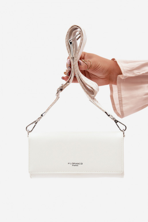 Portefeuille Ordinateur de poche deux en un avec des sangles couleur ivoire Suzette