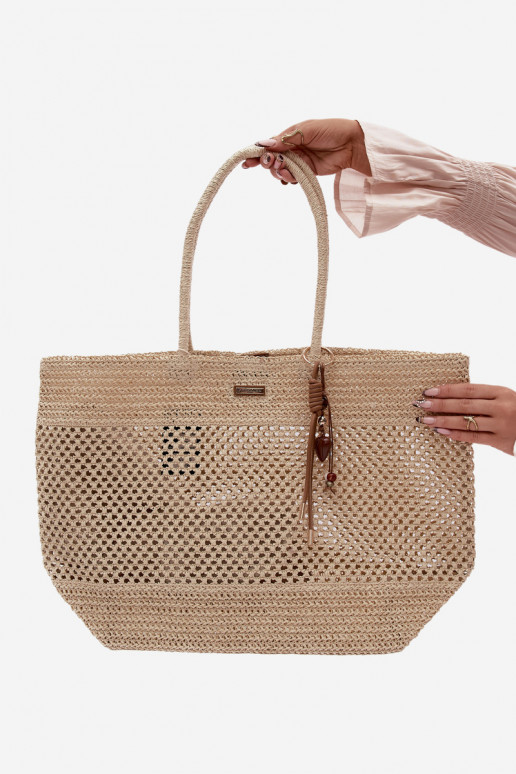 Tressé Sac à main/sac Acheteur GrandBrelokiem Brillammentbeige Lucette