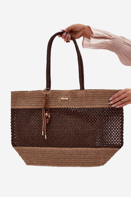 Tressé Sac à main/sac Acheteur GrandBrelokiem Brun Lucette