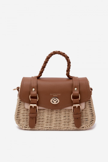 Ordinateur de poche Avec tresse Petit pour l été beige-Brun Il fautrline