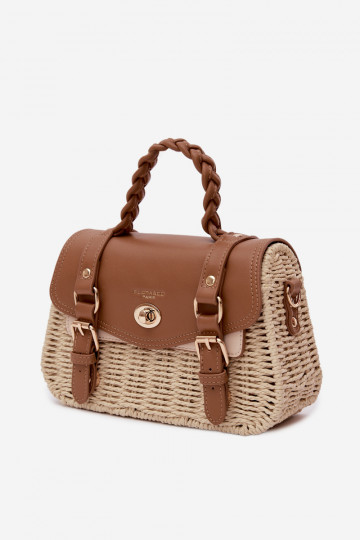Ordinateur de poche Avec tresse Petit pour l été beige-Brun Il fautrline 2