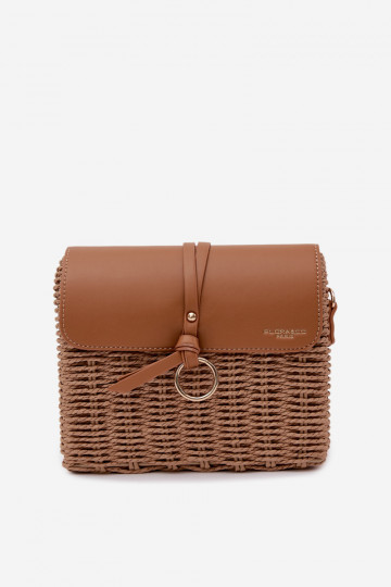 Tressé Un petit sac à main avec des chaînes Brun Renara
