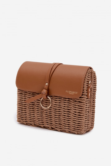 Tressé Un petit sac à main avec des chaînes Brun Renara 2