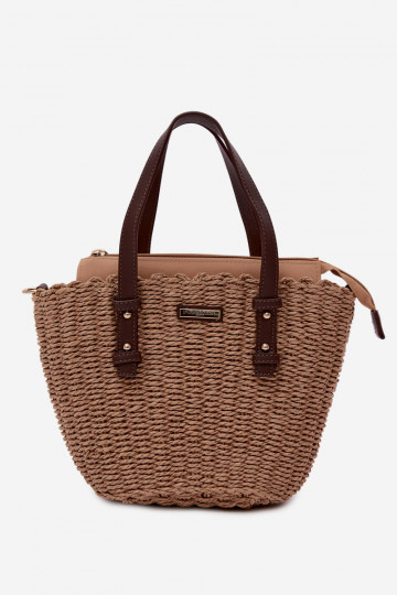 Sac à main/sac avec des éléments ajourés Brun Lucienne