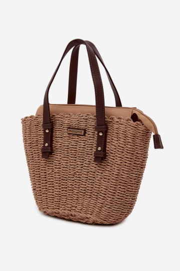 Sac à main/sac avec des éléments ajourés Brun Lucienne 2