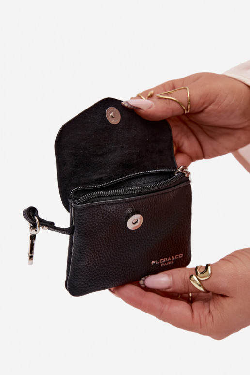 Portmonetka Féminin en cuir écologique noir Calienne