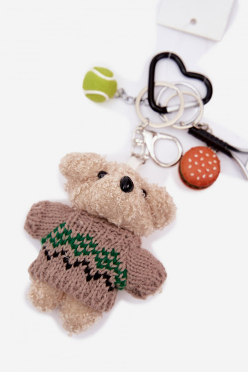 Breloczek ZaÀieszka Do Torebki Kluczy Nounours DANS SÀeterku RakietaPiłką Hamburger couleur argent 2