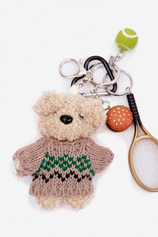 Breloczek ZaÀieszka Do Torebki Kluczy DANS SÀeterku RakietaPiłką Hamburger couleur dorée