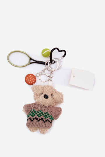 Breloczek ZaÀieszka Do Torebki Kluczy Nounours DANS SÀeterku RakietaPiłką Hamburger Vert 2