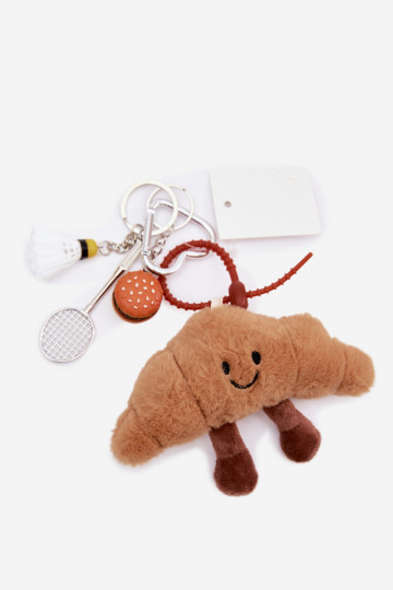 Breloczek ZaÀieszka Do Torebki Kluczy Rogalik Rakieta Lotka Hamburger couleur ivoire 2