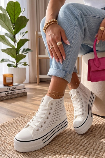 Baskets blanches montantes Piper 2