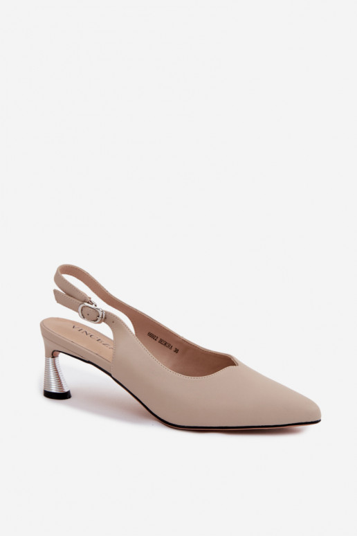 Sandales beiges pour femmes avec talons Vinceza 66922
