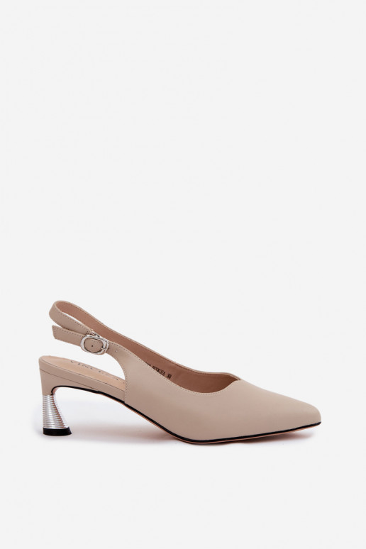 Sandales beiges pour femmes avec talons Vinceza 66922