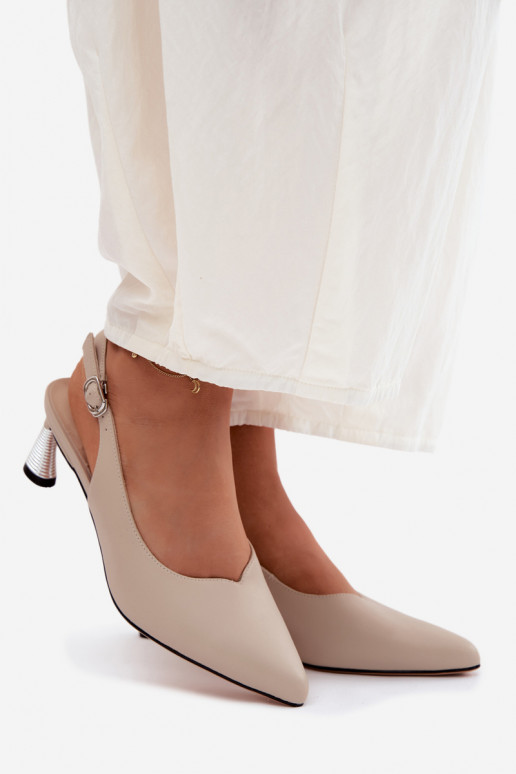 Sandales beiges pour femmes avec talons Vinceza 66922