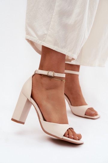Sandales à talons hauts pour femmeImitacji Skóry couleur ivoire Melvra