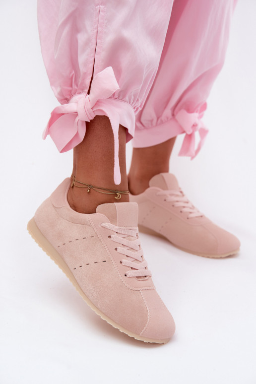 Chaussures modèle baskets Fémininen daim écologiqueu Faible couleur rose Melvelin
