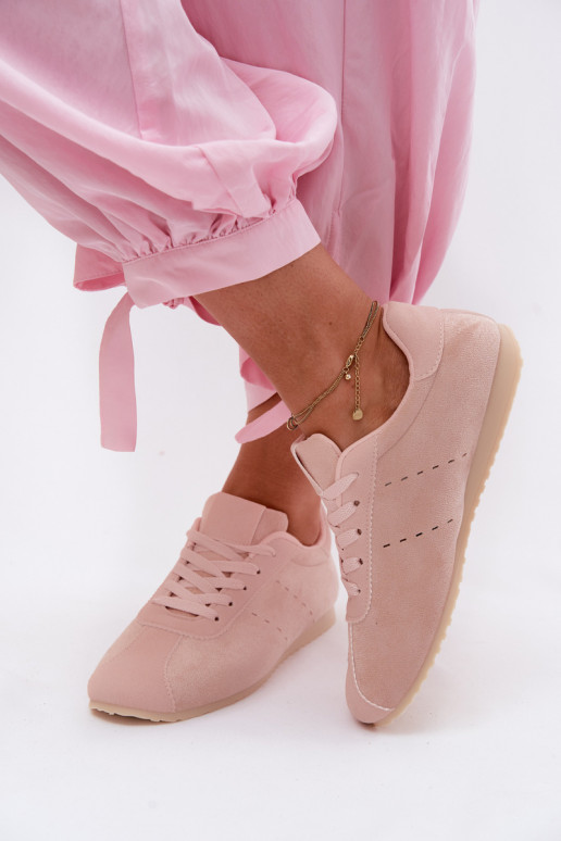 Baskets roses pour femmes en daim synthétique Melvelin