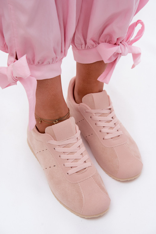 Baskets roses pour femmes en daim synthétique Melvelin