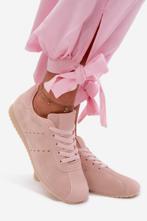 Baskets roses pour femmes en daim synthétique Melvelin